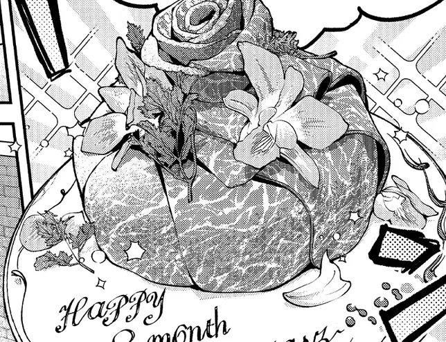 ２か月記念肉ケーキ