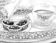 温かい紅茶と苺ジャムのタルト